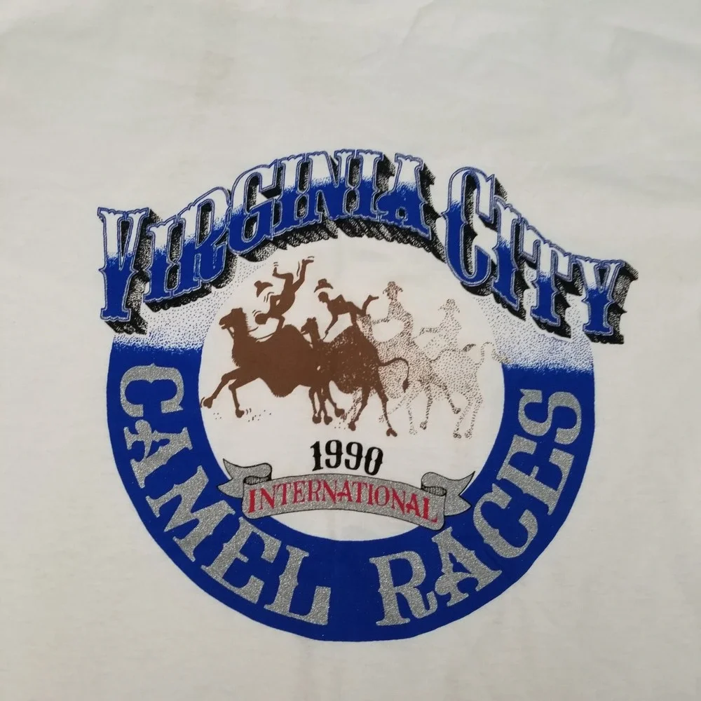 VTG 1990 Virginia‎ City Camel Races Single-Stitch T-Shirt Sz L DS Deadstock